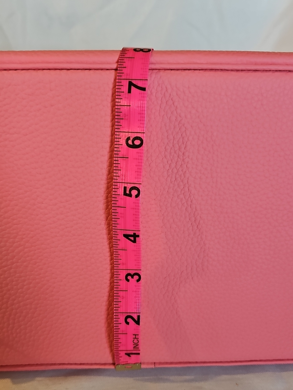 Pink Structured Leather Tote Handbag - Picture 11 of 14